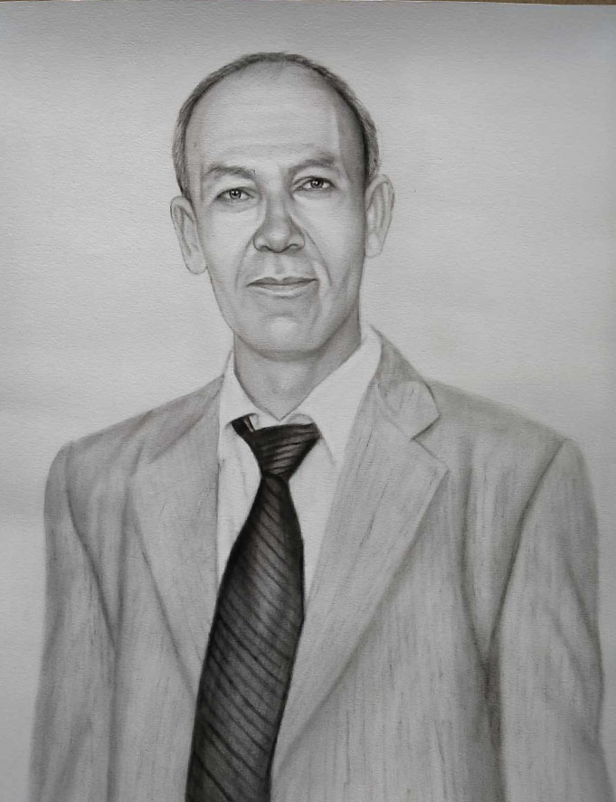 Portrait drawing of a man