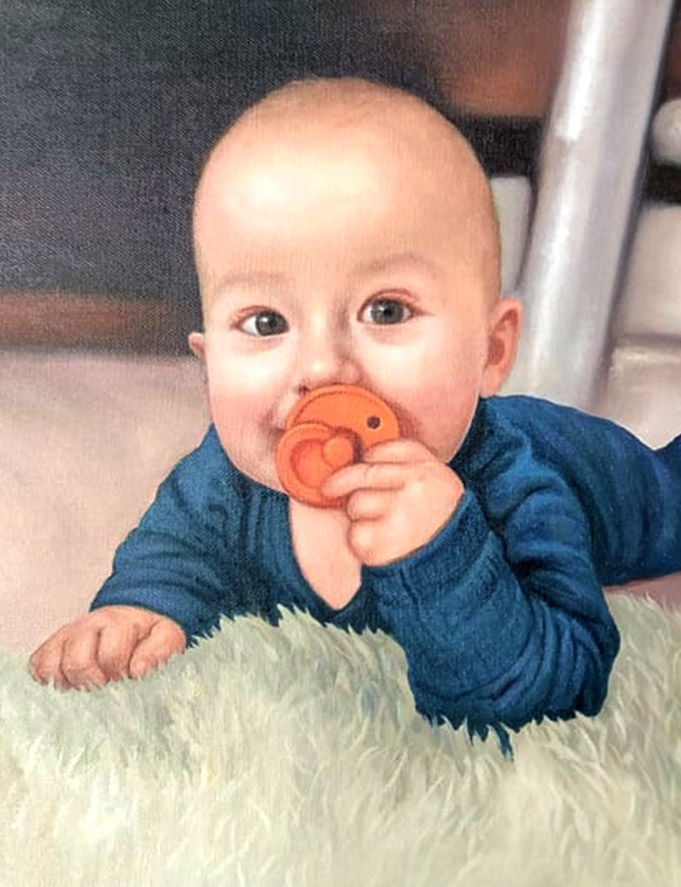 Painting a baby we did for a client