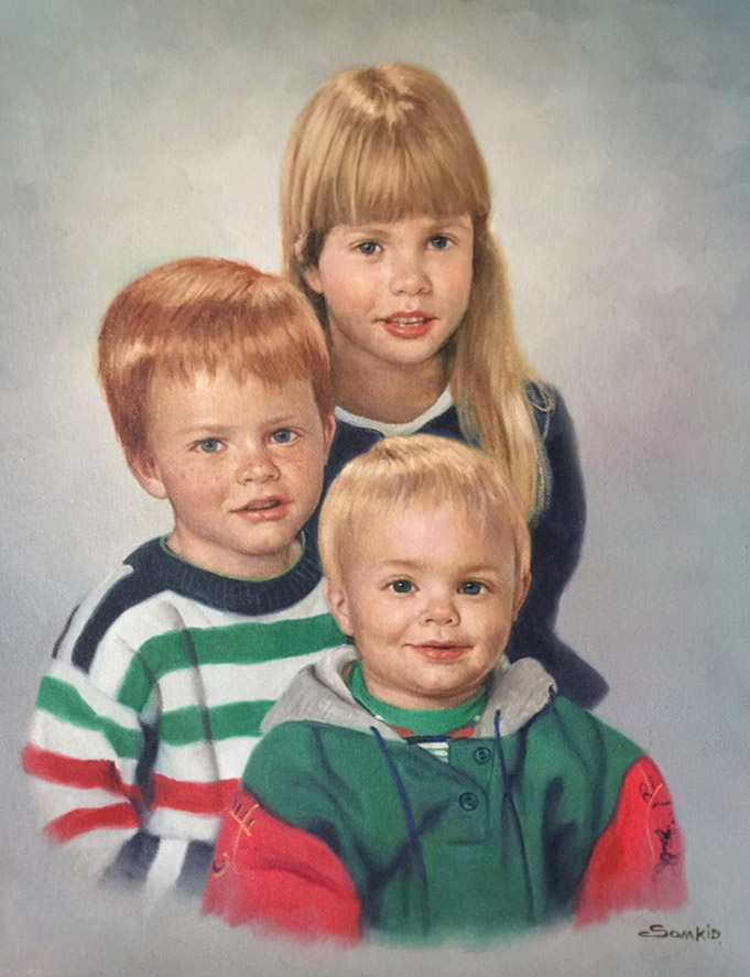Portrait of three kids