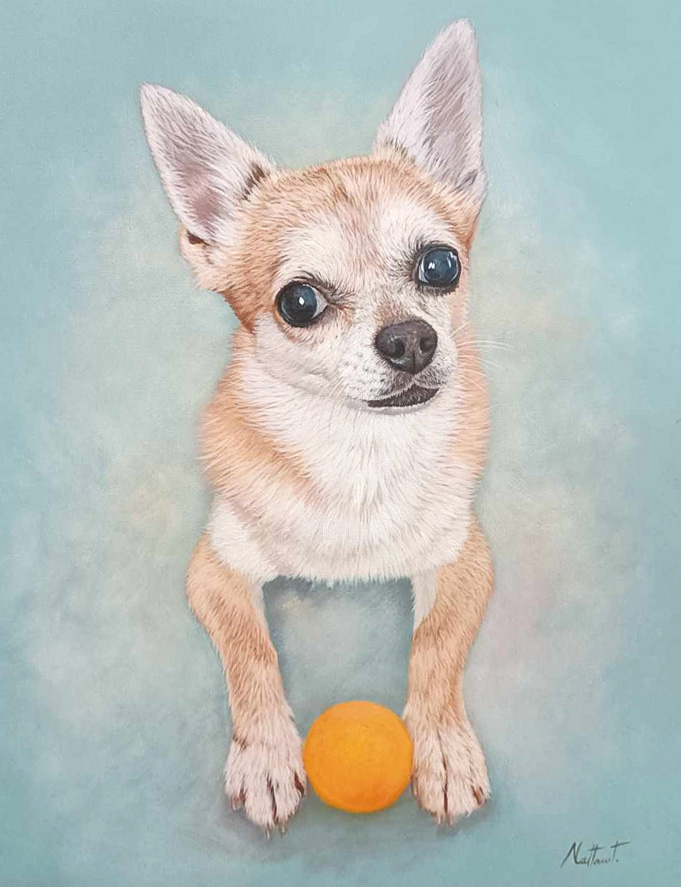 Painting of a small dog